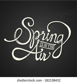 SPRING AIR - hand drawn calligraphy phrase on chalkboard