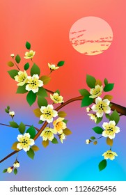 Spring. All wakes up, flowers sakura blossom .