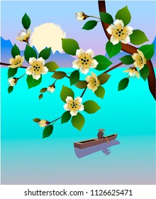 Spring. All wakes up, flowers sakura blossom .