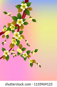 Spring. All wakes up, flowers sakura blossom .