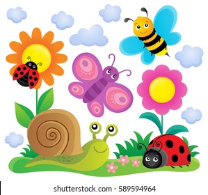 Spring animals and insect theme image 6 - eps10 vector illustration.