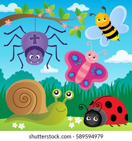 Spring animals and insect theme image 5 - eps10 vector illustration.