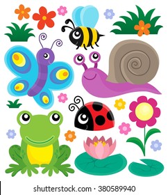 Spring animals and insect theme set 1 - eps10 vector illustration.