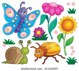 Spring animals and insect theme set 2 - eps10 vector illustration.