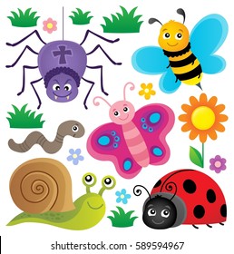 Spring animals and insect theme set 3 - eps10 vector illustration.