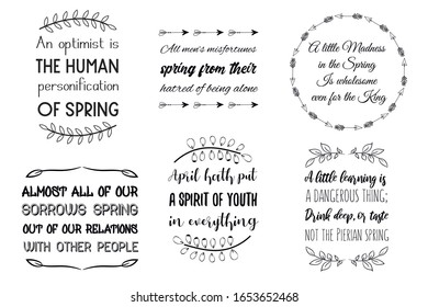 Spring, April, May cut files vector Quotes Sayings set Bundle