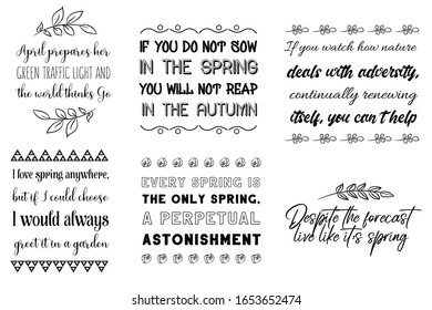 Primavera, Abril, Mayo cortar archivos vectoriales Citas Sayings conjunto Bundant