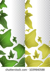 Spring and autumn flyers template design with green and yellow leaves. Vector illustration. Eps 10