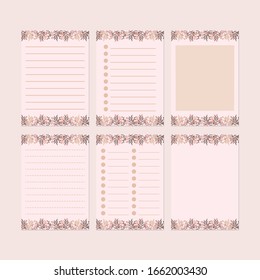 Spring Autumn in Pink  Stationery Paper Template Set