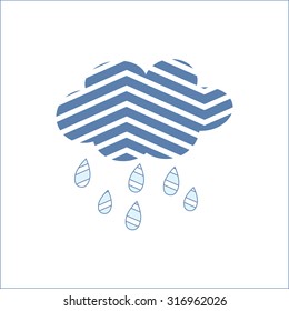 Spring or autumn rain cloud on a white background
