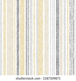 Spring with autumn strips seamless vector background. Striped tablecloth textile print. Multicolor ethnic sample swatch design. Uneven ink hatch vertical lines textile pattern.