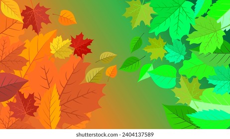 Spring to autumn transition wallpaper with colorful foliage