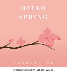 Spring, awakening of nature and tenderness. It conveys a feeling of lightness, warmth and beauty thanks to the pale pink background and flowering branches.