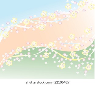 Spring background, all parts closed, editing is possible.