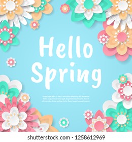 Spring background with beautiful colorful flower. Can be used for template, banners, wallpaper, flyers, invitation, posters, brochure, voucher discount. Vector illustration