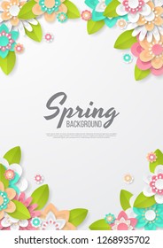 Spring background with beautiful colorful flower. Can be used for template, banners, wallpaper, flyers, invitation, posters, brochure, voucher discount. Vector illustration