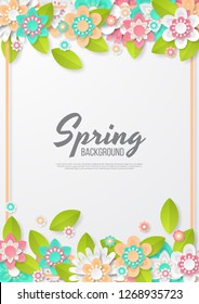 Spring Background With Beautiful Colorful Flower. Can Be Used For Template, Banners, Wallpaper, Flyers, Invitation, Posters, Brochure, Voucher Discount. Vector Illustration