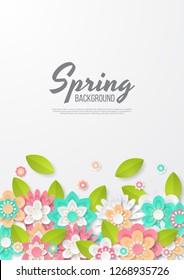 Spring background with beautiful colorful flower. Can be used for template, banners, wallpaper, flyers, invitation, posters, brochure, voucher discount. Vector illustration