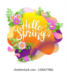 Spring background with beautiful colorful flower. Vector illustration template. colorful design.