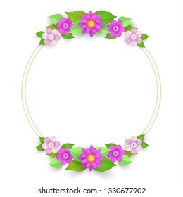 Spring background with beautiful colorful flower. Vector illustration template. 