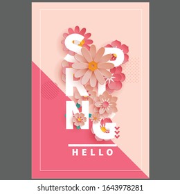 Spring background with beautiful colorful flower. Vector illustration template.banners.Wallpaper.flyers, invitation, posters, brochure.