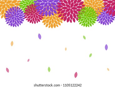 Spring background with beautiful colourful flower. Trendy design templates vintage with frame and space for text. Vector illustration.
