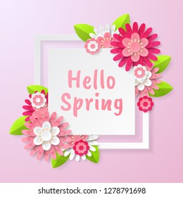 Spring background with beautiful flower. Can be used for template, banners, wallpaper, flyers, invitation, posters, brochure, voucher discount. Vector illustration