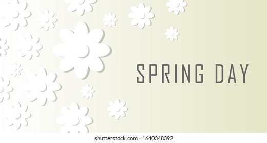 Spring background with beautiful white flowers. Can be used for templates, banners, wallpapers, leaflets, invitations, posters, brochures, discount vouchers - Vector illustration