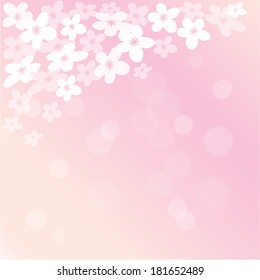 Spring background with blossoms and bokeh effect, vector illustration background
