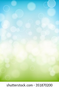 spring background with bokeh effects lights. vector