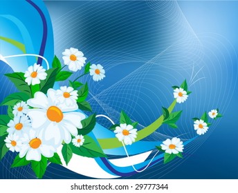 	 Spring background with a bouquet