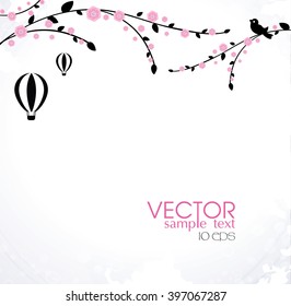spring background with branches of sakura