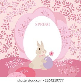 Spring background, cherry trees fallen with pink flowers.  Happy Easter Sale banners, greeting cards. 