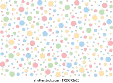 Spring background with color dots. Simple seamles pattern with polka dot.