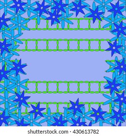 Spring background of color flowers and mesh. Floral pattern. Vector illustration. Design 