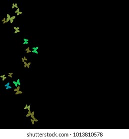 Spring Background with Colorful Butterflies. Simple Feminine Pattern for Card, Invitation, Print. Trendy Decoration with Beautiful Butterfly Silhouettes. Vector Background with Moth