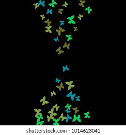 Spring Background with Colorful Butterflies. Simple Feminine Pattern for Card, Invitation, Print. Trendy Decoration with Beautiful Butterfly Silhouettes. Vector Background with Moth