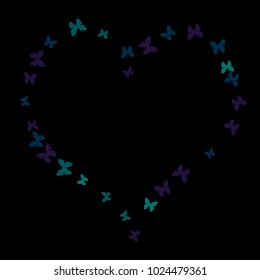Spring Background with Colorful Butterflies. Simple Feminine Pattern for Card, Invitation, Print. Trendy Decoration with Beautiful Butterfly Silhouettes. Vector Background with Moth
