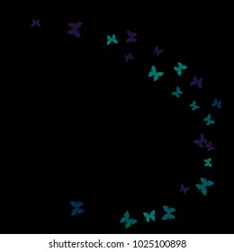 Spring Background with Colorful Butterflies. Simple Feminine Pattern for Card, Invitation, Print. Trendy Decoration with Beautiful Butterfly Silhouettes. Vector Background with Moth
