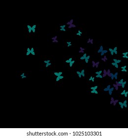 Spring Background with Colorful Butterflies. Simple Feminine Pattern for Card, Invitation, Print. Trendy Decoration with Beautiful Butterfly Silhouettes. Vector Background with Moth
