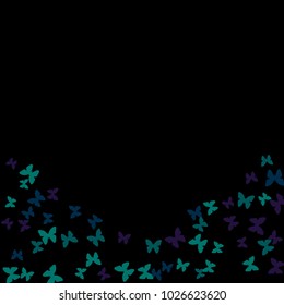 Spring Background with Colorful Butterflies. Simple Feminine Pattern for Card, Invitation, Print. Trendy Decoration with Beautiful Butterfly Silhouettes. Vector Background with Moth
