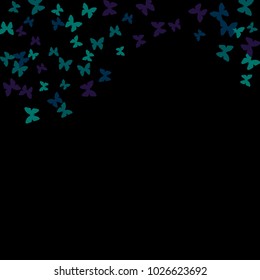 Spring Background with Colorful Butterflies. Simple Feminine Pattern for Card, Invitation, Print. Trendy Decoration with Beautiful Butterfly Silhouettes. Vector Background with Moth
