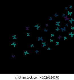 Spring Background with Colorful Butterflies. Simple Feminine Pattern for Card, Invitation, Print. Trendy Decoration with Beautiful Butterfly Silhouettes. Vector Background with Moth
