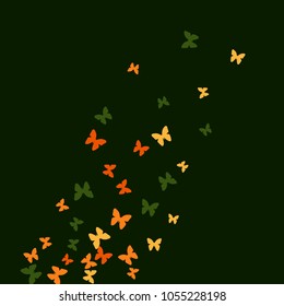 Spring Background with Colorful Butterflies. Simple Feminine Pattern for Card, Invitation, Print. Trendy Decoration with Beautiful Butterfly Silhouettes. Vector Background with Moth
