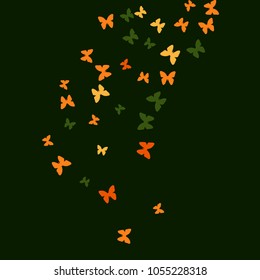 Spring Background with Colorful Butterflies. Simple Feminine Pattern for Card, Invitation, Print. Trendy Decoration with Beautiful Butterfly Silhouettes. Vector Background with Moth
