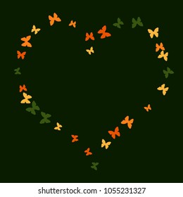 Spring Background with Colorful Butterflies. Simple Feminine Pattern for Card, Invitation, Print. Trendy Decoration with Beautiful Butterfly Silhouettes. Vector Background with Moth
