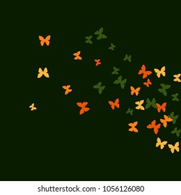 Spring Background with Colorful Butterflies. Simple Feminine Pattern for Card, Invitation, Print. Trendy Decoration with Beautiful Butterfly Silhouettes. Vector Background with Moth
