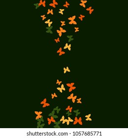 Spring Background with Colorful Butterflies. Simple Feminine Pattern for Card, Invitation, Print. Trendy Decoration with Beautiful Butterfly Silhouettes. Vector Background with Moth
