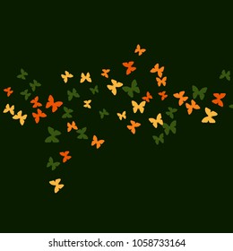 Spring Background with Colorful Butterflies. Simple Feminine Pattern for Card, Invitation, Print. Trendy Decoration with Beautiful Butterfly Silhouettes. Vector Background with Moth
