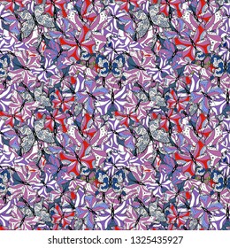 Spring Background with Colorful Butterflies. Simple Pretty Pattern for Card, Invitation, Print. Trendy Decoration with Beautiful Butterfly Silhouettes. Vector Background with Moth.